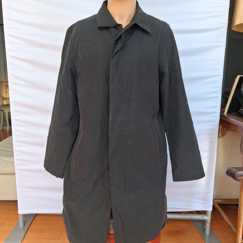 Strellson Kubrik Black Car Coat Men Size 48 Quilted Lining 5104-10